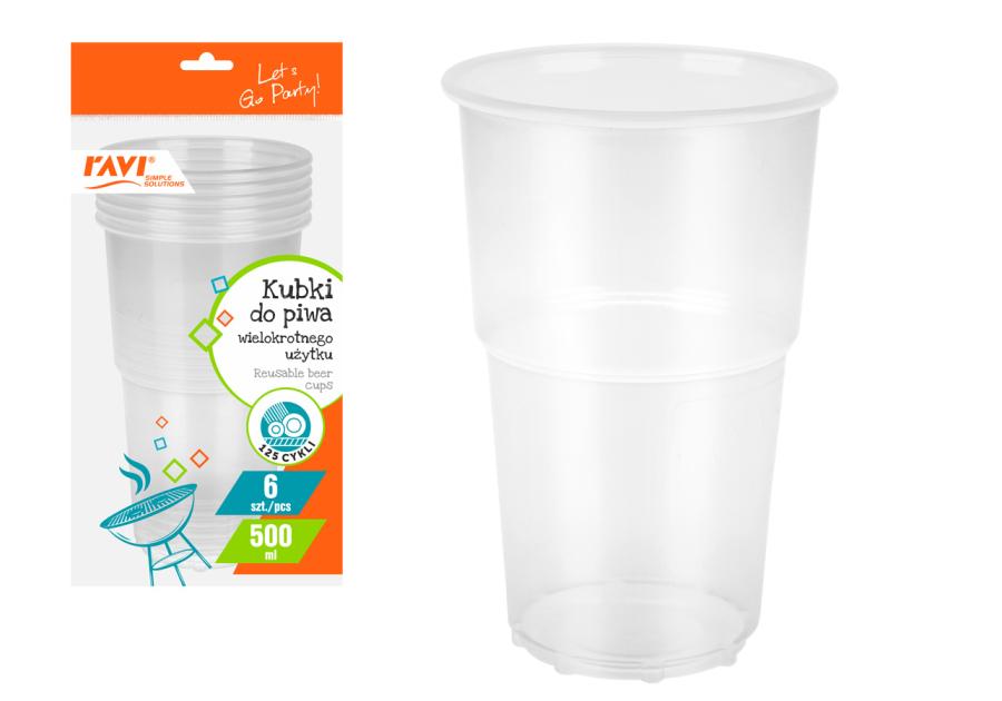 Zdjęcie: Kubki do piwa wielokrotnego użytku 500 ml, 6 sztuk 70263 RAVI