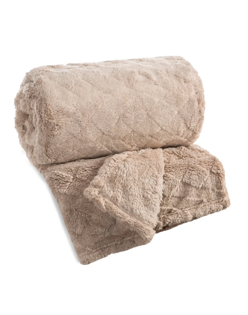 Zdjęcie: Koc Nancy 150x200 cm ciemnobeżowy EUROFIRANY