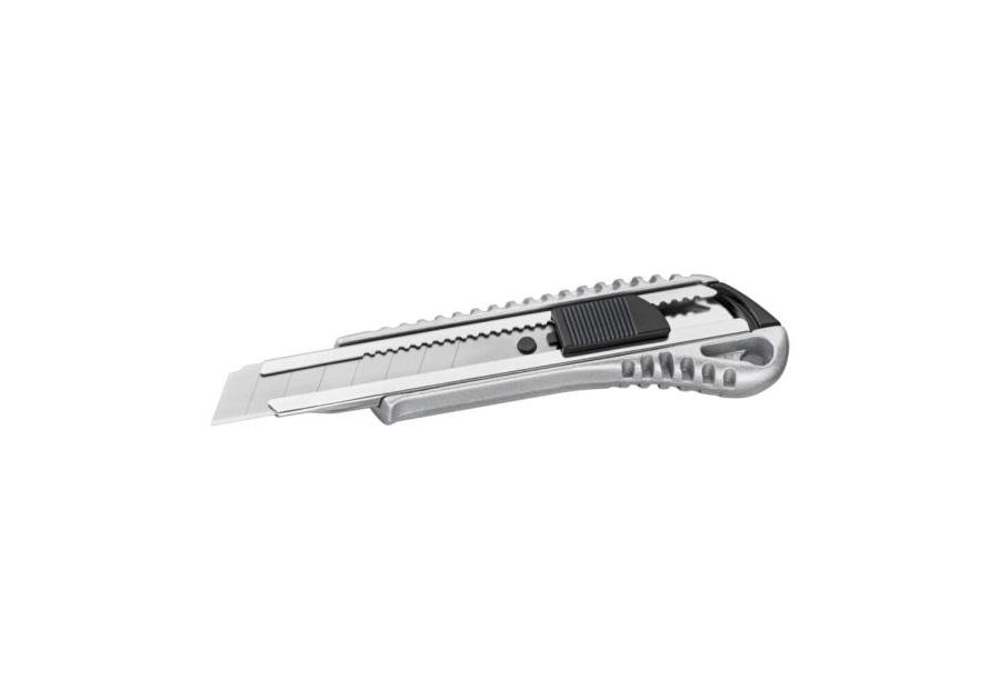 Zdjęcie: Nóż 18 mm aluminiowy srebrny z metalową prowadnicą CIRET