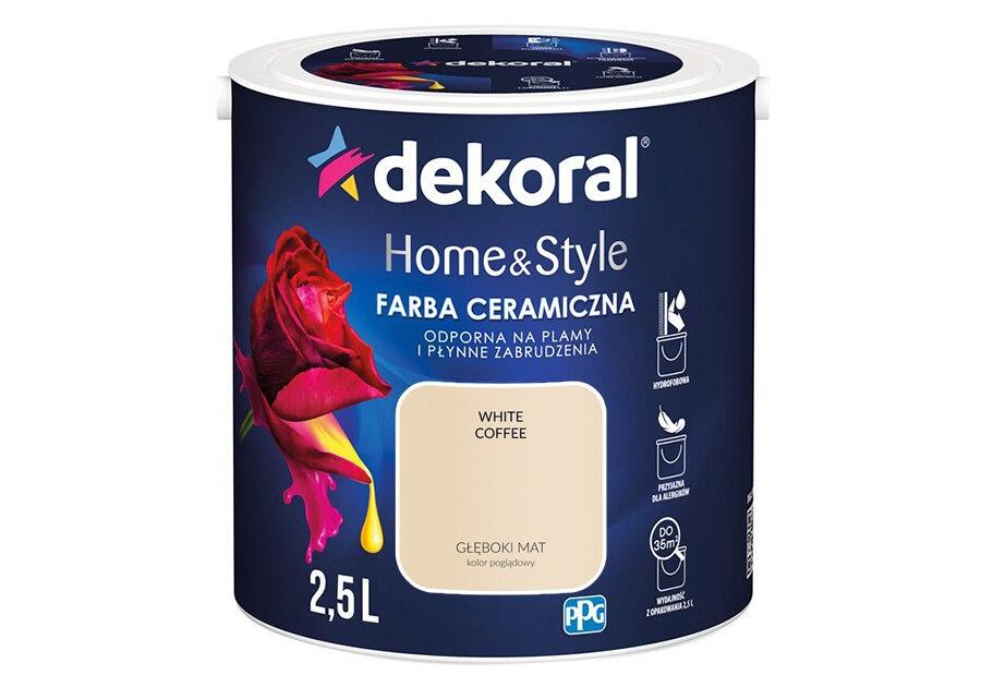 Zdjęcie: Farba ceramiczna Home&Style white coffee 2,5 L DEKORAL
