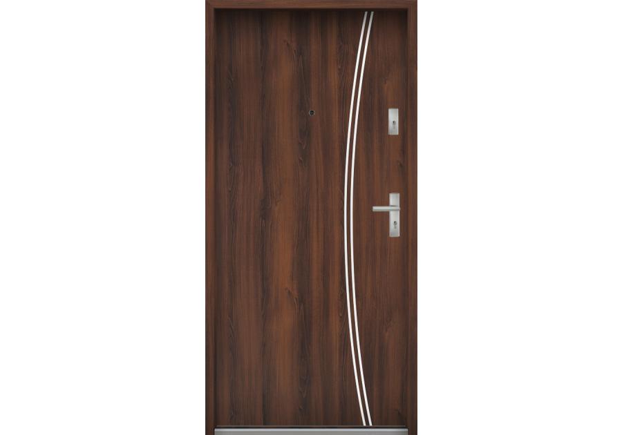 Zdjęcie: Drzwi wejściowe do mieszkań Bastion R-61 Orzech 90 cm lewe ODP KR CENTER