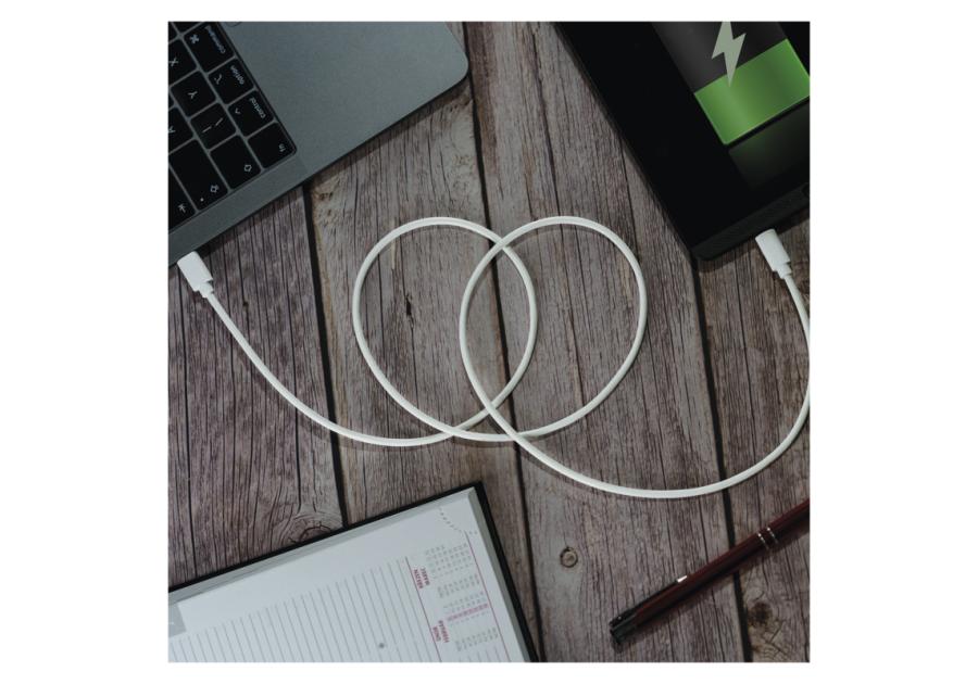 Zdjęcie: Kabel Usb 2.0, wtyk C - Lightning MFi, i16P, ładowanie, transmisja danych, 1 m, biały EMOS