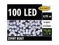 Zdjęcie: Lampki choinkowe LED 4,95 m białe 100 lampek zielony przewód BULINEX