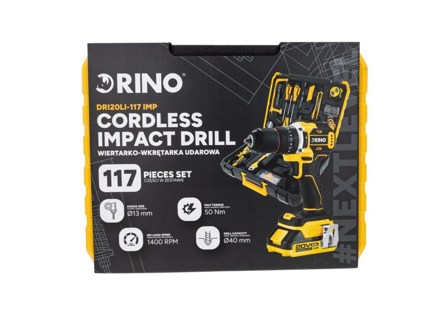 Zdjęcie: Wiertarko-wkrętarka akumulatorowa 20 V RN-29045 DRI20LI RINO