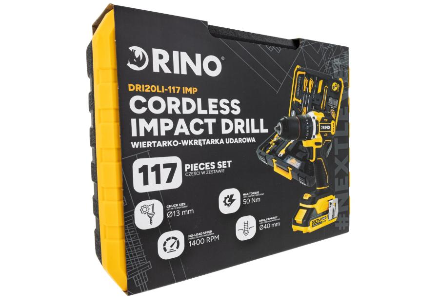 Zdjęcie: Wiertarko-wkrętarka akumulatorowa 20 V RN-29045 DRI20LI RINO