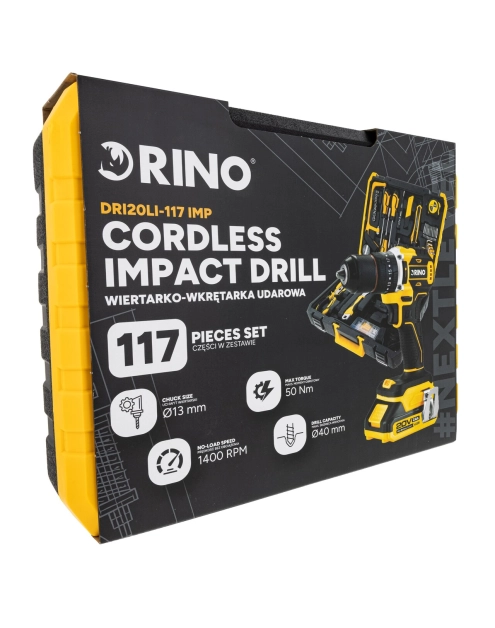 Zdjęcie: Wiertarko-wkrętarka akumulatorowa 20 V RN-29045 DRI20LI RINO
