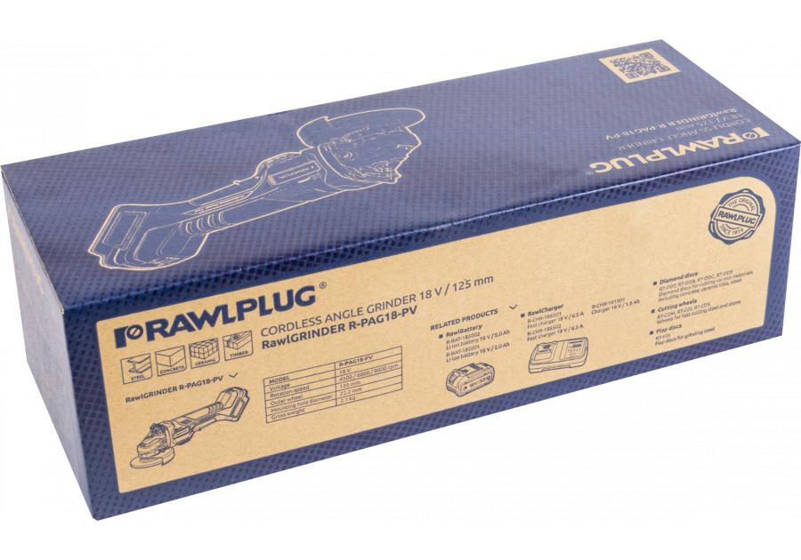 Zdjęcie: Szlifierka kątowa 125 mm 18 V RawlGRINDER RAWLPLUG