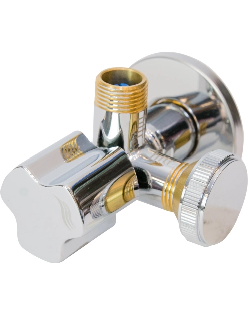 Zdjęcie: Zawór kątowy bis na zawieszce 1/2"x 3/4"x 3/8" DURO