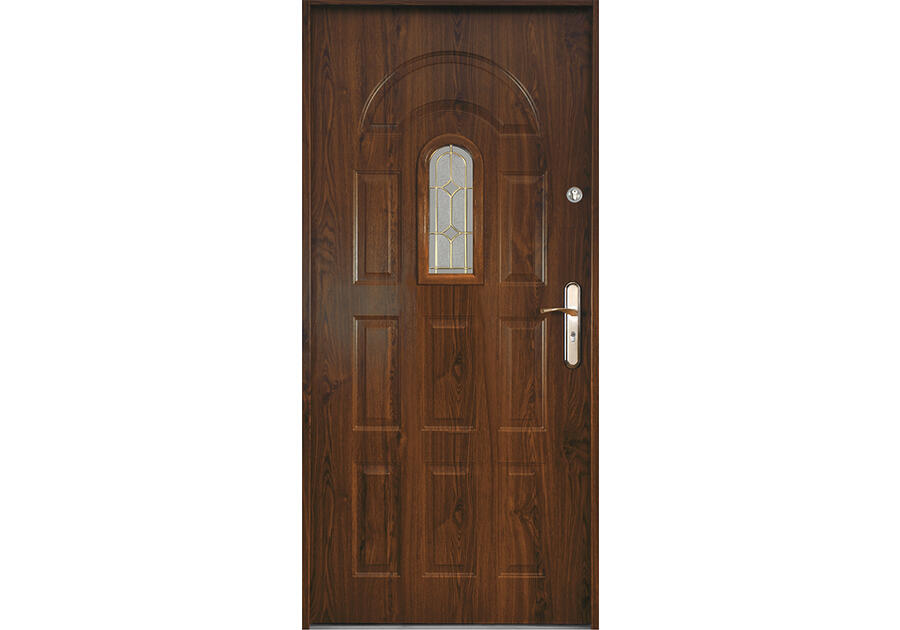 Zdjęcie: Drzwi zewnętrzne 90 cm lewe Aruba orzech S-DOOR