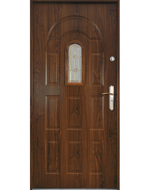 Zdjęcie: Drzwi zewnętrzne 90 cm lewe Aruba orzech S-DOOR