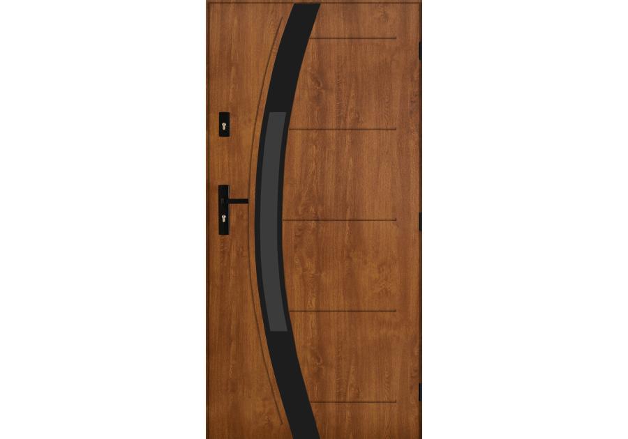 Zdjęcie: Drzwi zewnętrzne amazonka złoty dąb 90p komplet PANTOR