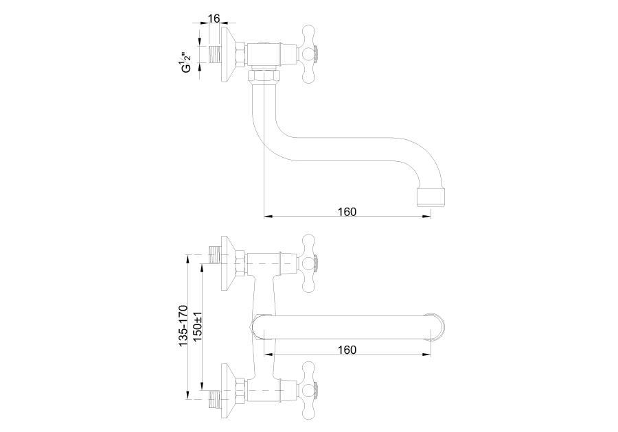 Zdjęcie: Bateria umywalkowo-zlewozmywakowa Roma chrom, S 16 cm INVENA
