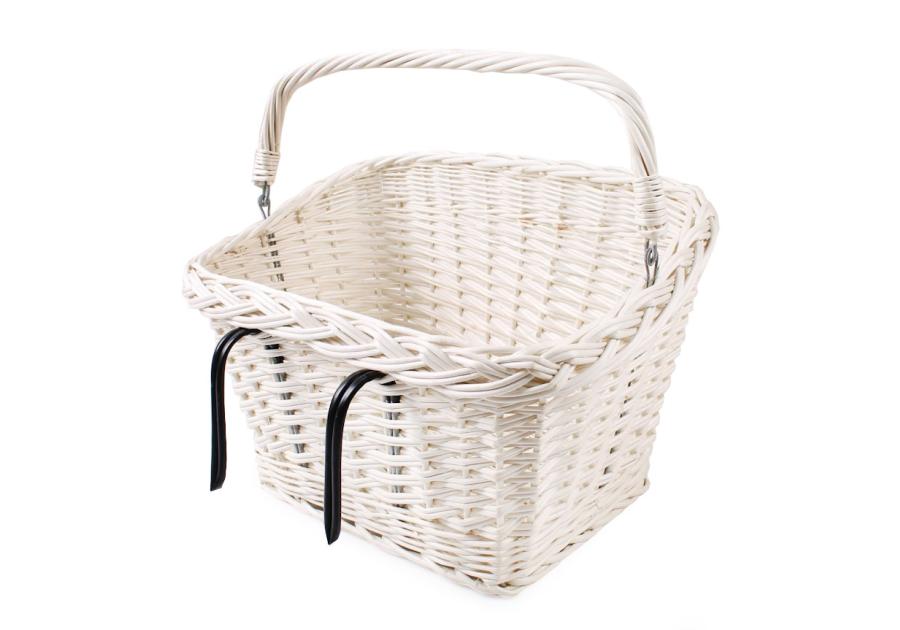 Zdjęcie: Kosz rowerowy 40x27x20x25/37 cm prostokątny perłowy TIN TOURS