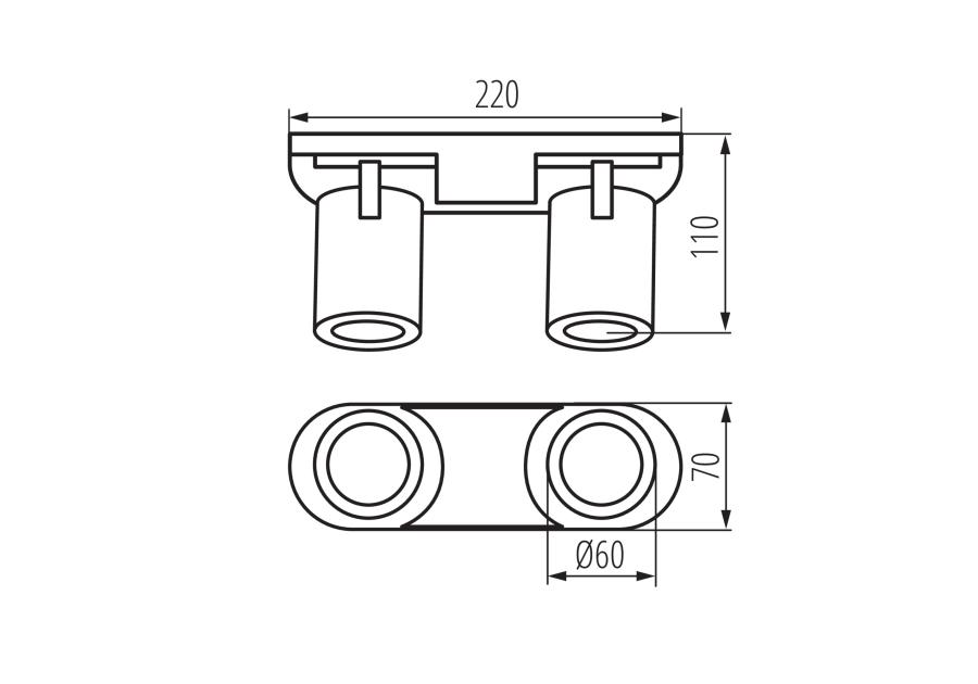 Zdjęcie: Oprawa oświetleniowa 2x max 35 W Laurin EL-2I W KANLUX