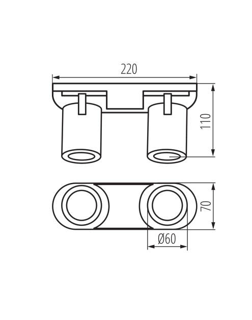 Zdjęcie: Oprawa oświetleniowa 2x max 35 W Laurin EL-2I W KANLUX