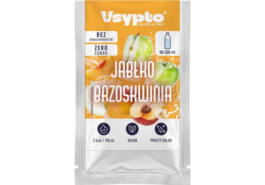 Zdjęcie: Napój w proszku do wody o smaku jabłkowo - brzoskwiniowym 9 g VSYPTO