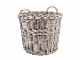 Kosz wiklinowy z uchwytami 47x47x37/44 cm szary TIN TOURS