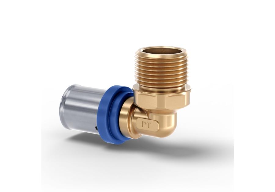 Zdjęcie: Kolano zaciskowe gwint zewnętrzny 20/1/2 Radopress PIPELIFE