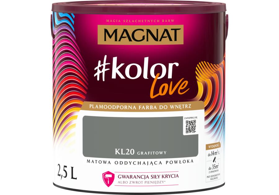 Zdjęcie: Farba plamoodporna #kolorLove grafitowy 2,5 L MAGNAT
