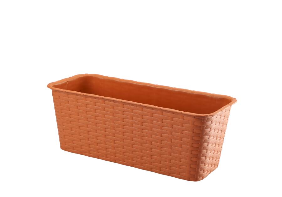 Zdjęcie: Doniczka balkonowa rattan 40 cm terakota VERDENIA
