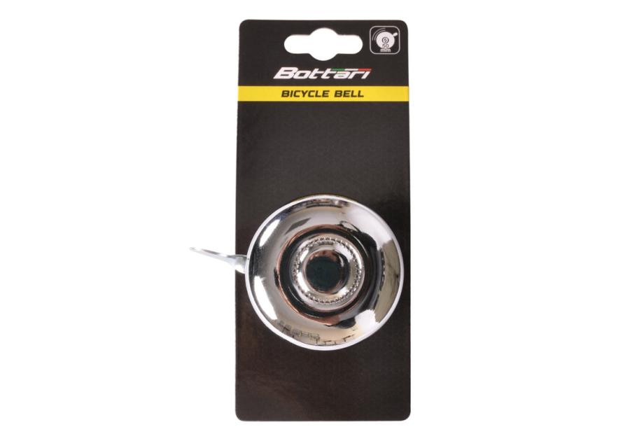 Zdjęcie: Dzwonek rowerowy Round 50 mm stalowy srebrny BOTTARI