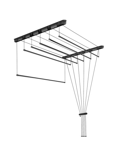 Zdjęcie: Suszarka sufitowa 6x140 cm P czarna SEPIO