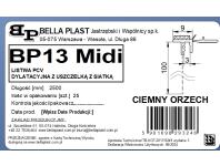 Zdjęcie: Listwa PVC BP13 Midi L250 9/3 orzech ciemny, z siatką i z uszczelką BELLA PLAST