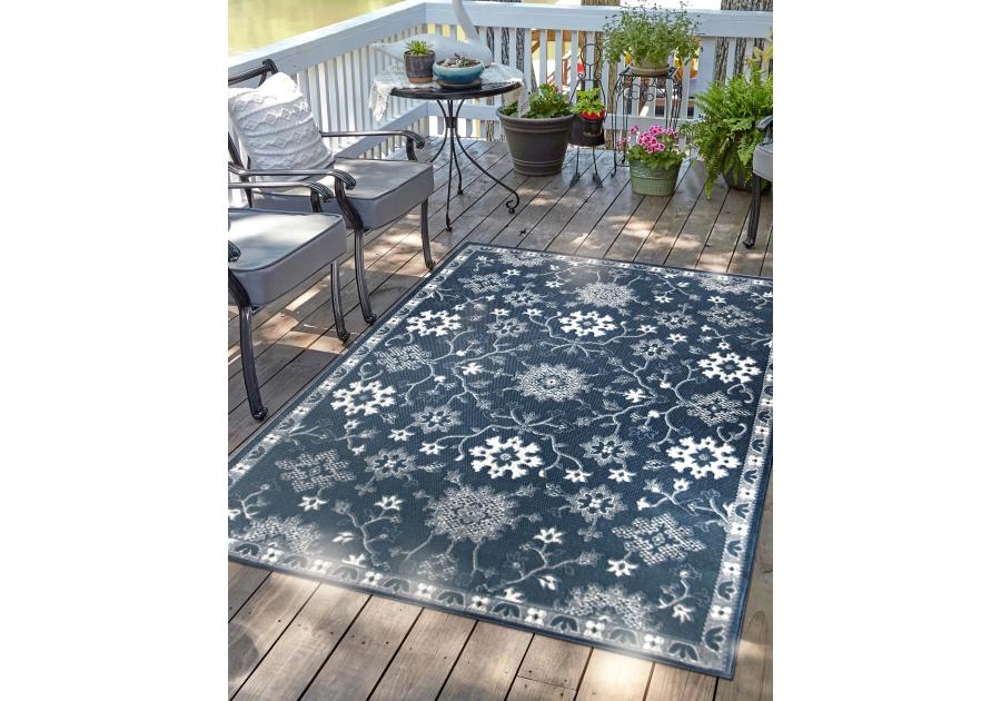 Zdjęcie: Dywan outdoor 120x170 cm Panama 8467 łączka niebieska INDAVO