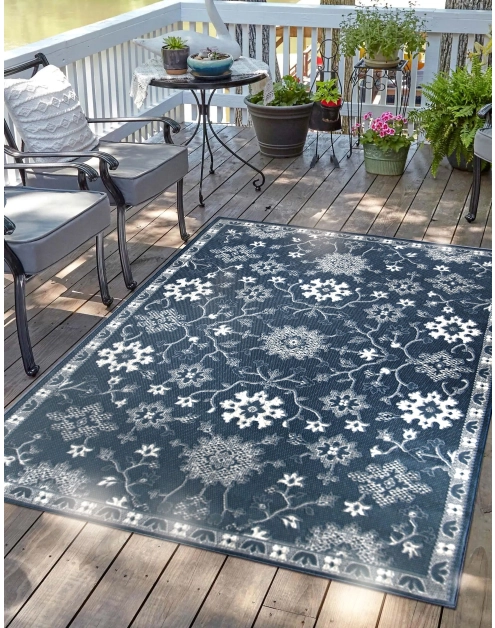 Zdjęcie: Dywan outdoor 120x170 cm Panama 8467 łączka niebieska INDAVO