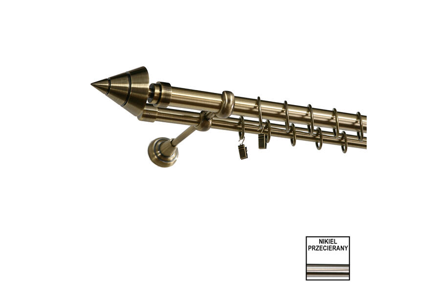 Zdjęcie: Karnisz podwójny Zeus fi 25 mm - 200 cm avanti nikiel KARWEL