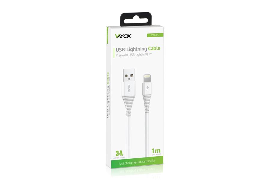 Zdjęcie: Kabel USB Lightning 1 m biały VA0057 VAYOX