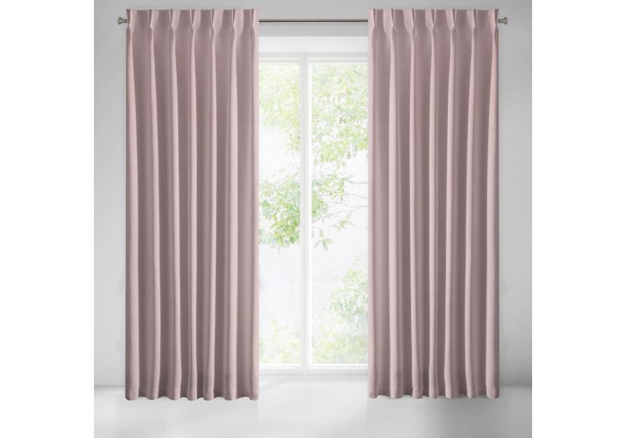 Zdjęcie: Zasłona Ines 140x270 cm pudrowa na szelkach EUROFIRANY