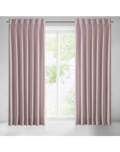 Zdjęcie: Zasłona Ines 140x270 cm pudrowa na szelkach EUROFIRANY