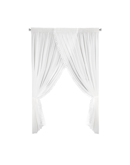 Zdjęcie: Firana gotowa Loreta na taśmie 400x250 cm z troczkami biała EUROFIRANY