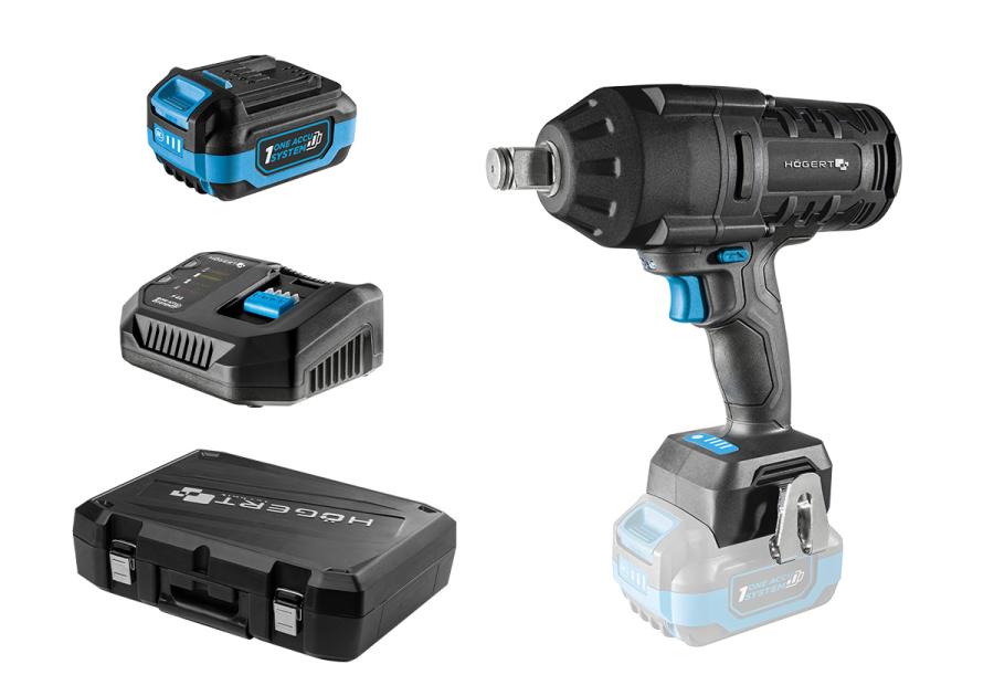 Zdjęcie: Klucz udarowy bezszczotkowy 1000 Nm 18 V zestaw HOGERT TECHNIK