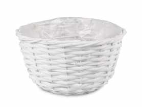 Osłonka wiklinowa L biała okragła TIN TOURS