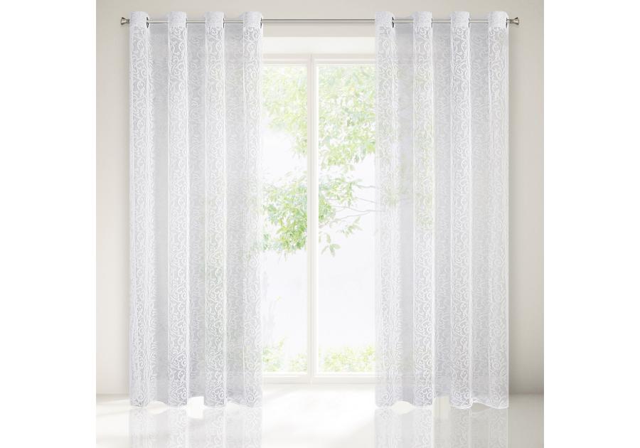 Zdjęcie: Firana Heather biała 140x250 cm na przlotkach EUROFIRANY