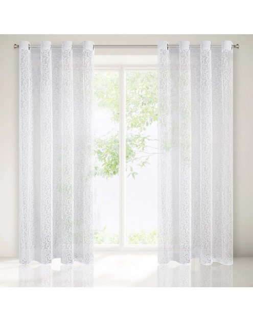 Zdjęcie: Firana Heather biała 140x250 cm na przlotkach EUROFIRANY