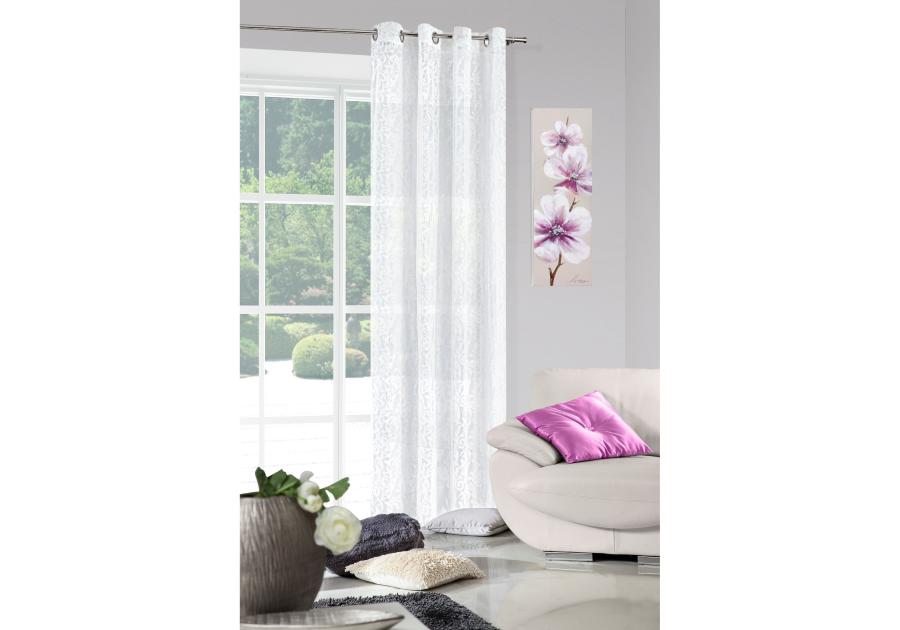 Zdjęcie: Firana Heather biała 140x250 cm na przlotkach EUROFIRANY