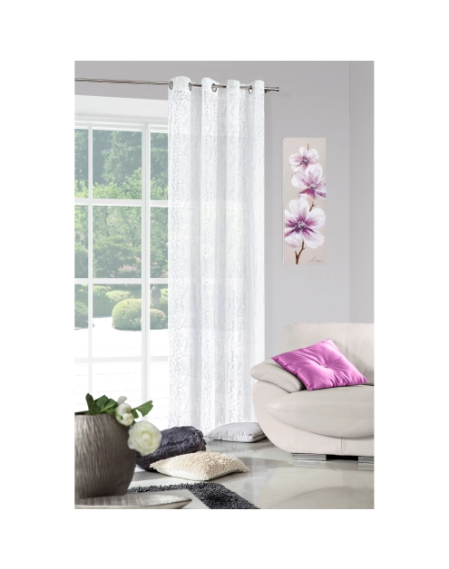 Zdjęcie: Firana Heather biała 140x250 cm na przlotkach EUROFIRANY