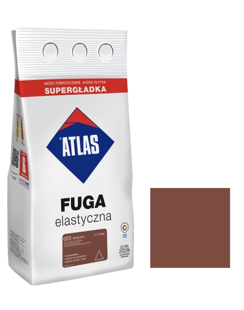 Zdjęcie: Fuga elastyczna kolor 023 brązowy alubag 5 kg ATLAS