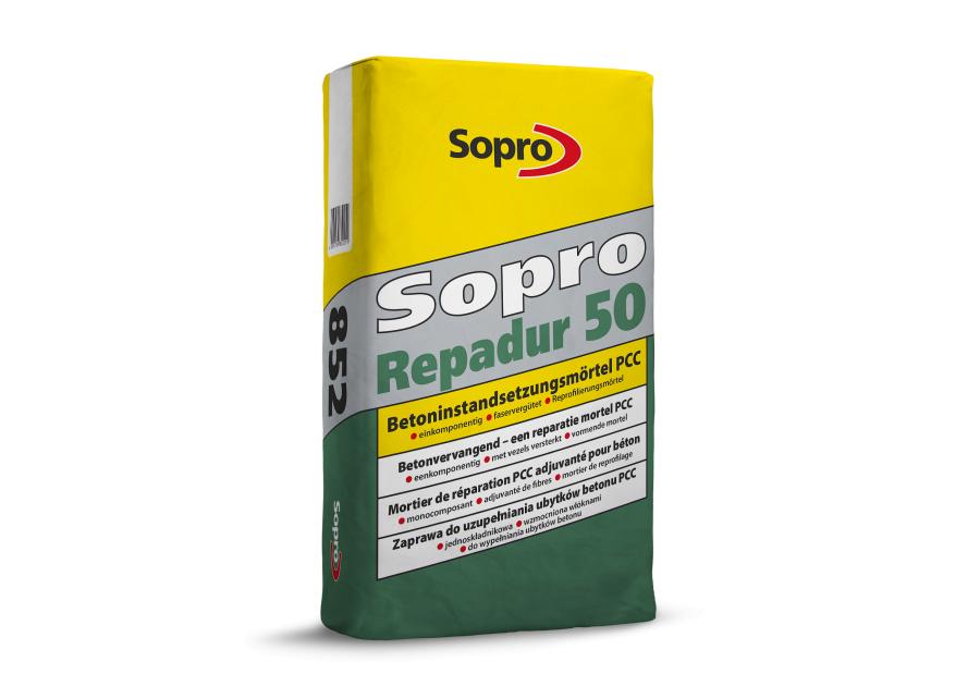 Zdjęcie: Zaprawa do uzupełnienia ubytków betonu PCC Repadur 50 25 kg SOPRO