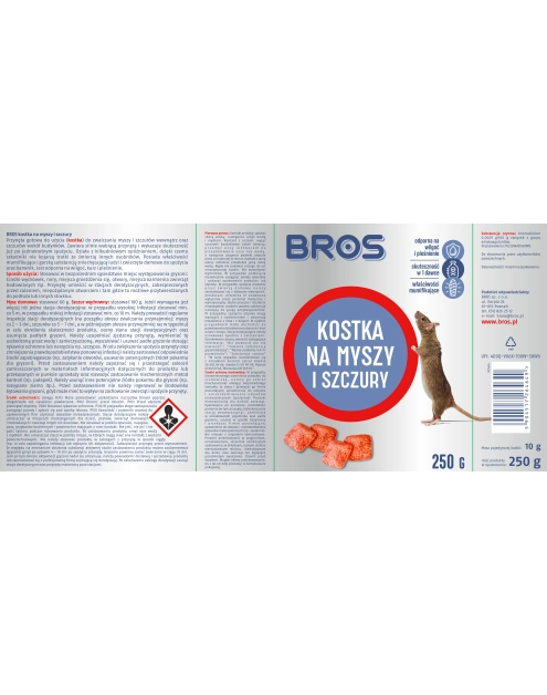 Zdjęcie: Kostka na myszy i szczury 250 g BROS
