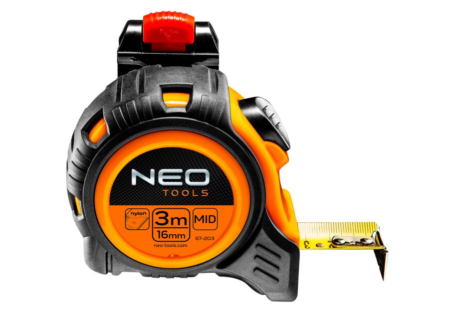 Zdjęcie: Miara zwijana stalowa 3 m x 16 mm, autostop, zaczep NEO