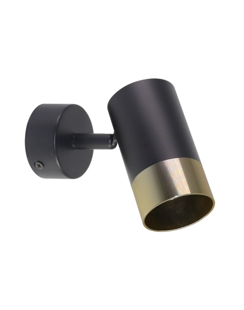 Zdjęcie: Lampa Tobi kinkiet czarny 1x15 W GU10 klosz czarny+złoty CANDELLUX