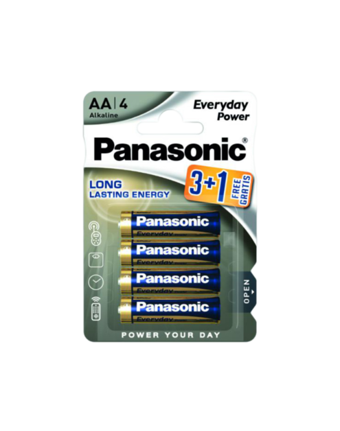 Zdjęcie: Baterie alkaliczne R03 (AAA), 4 szt. blister Everyday Power PANASONIC