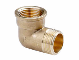 FERRO kolanko mosiężne 6/4" nakr-wkr żółte