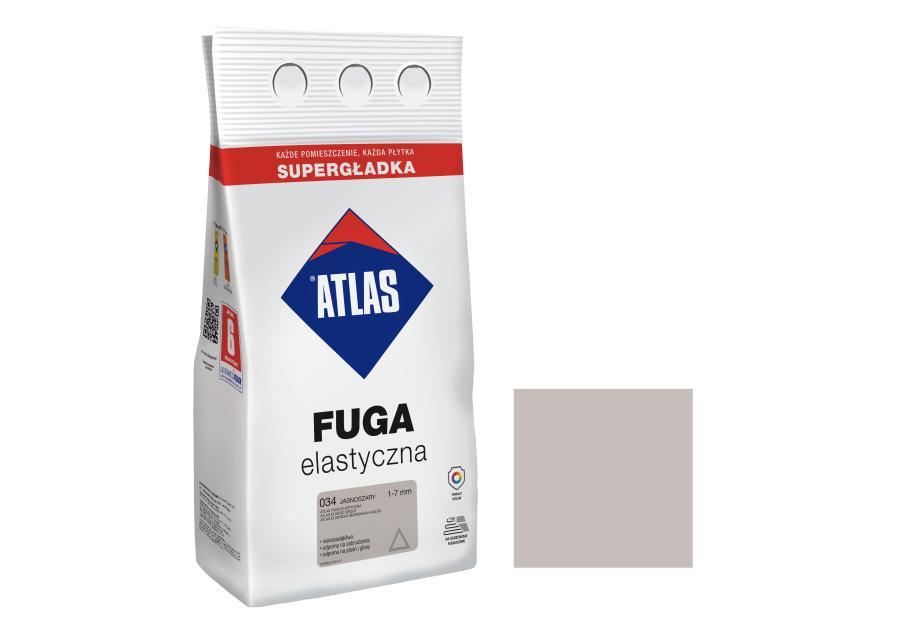 Zdjęcie: Fuga elastyczna kolor 034 jasnoszary alubag 5 kg ATLAS