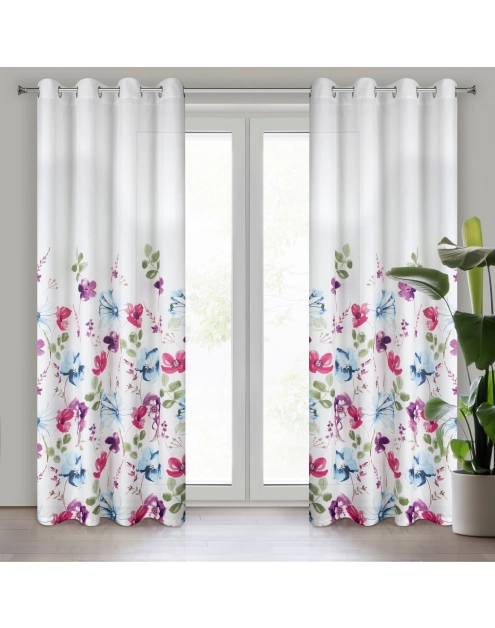 Zdjęcie: Zasłona gotowa Lira 140x250 cm bordowy EUROFIRANY