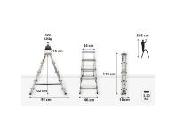 Zdjęcie: Drabina aluminiowa dwustronna 2x5 stopnie 125 kg DRABEST
